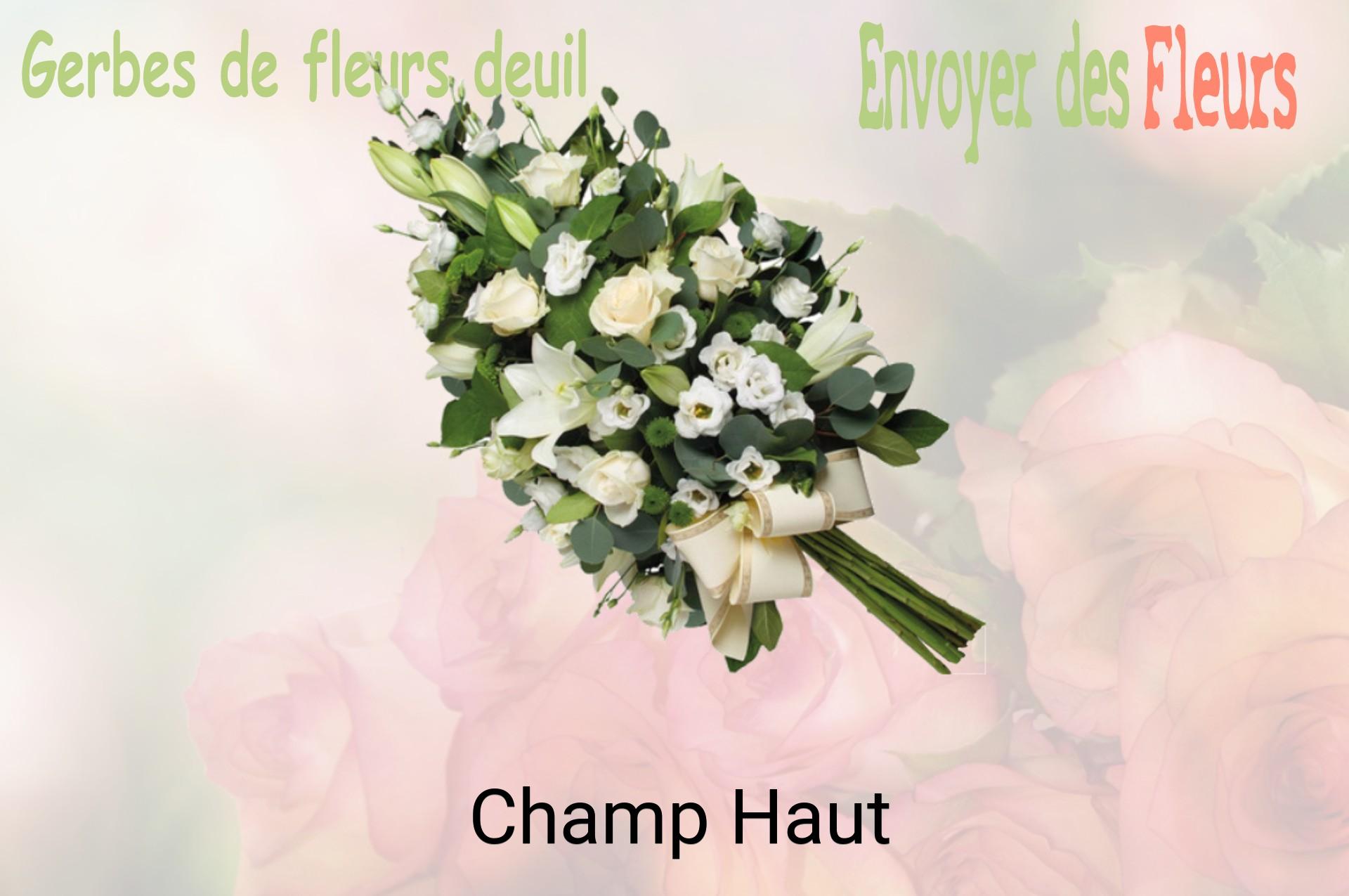Gerbe de fleurs de deuil livrée à Champ-Haut